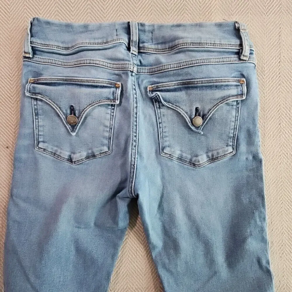 Hudson Los Angeles Jeans Women's Size 30 (30x28) Blue Collin‎ Skinny Flap Pocket